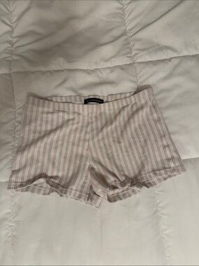 Brandy Melville Pink & White Striped Sleep Shorts